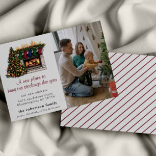 Niedliche Weihnachtsankündigung Neue Zuhause Foto- Einladung