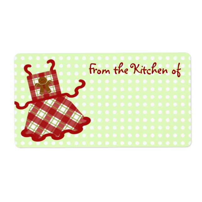 Niedliche Weihnachtsbaker Kitchen Labels (Vorne)