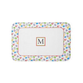 Niedliche Weihnachtsbälle und Geschenkmuster monog Badematte