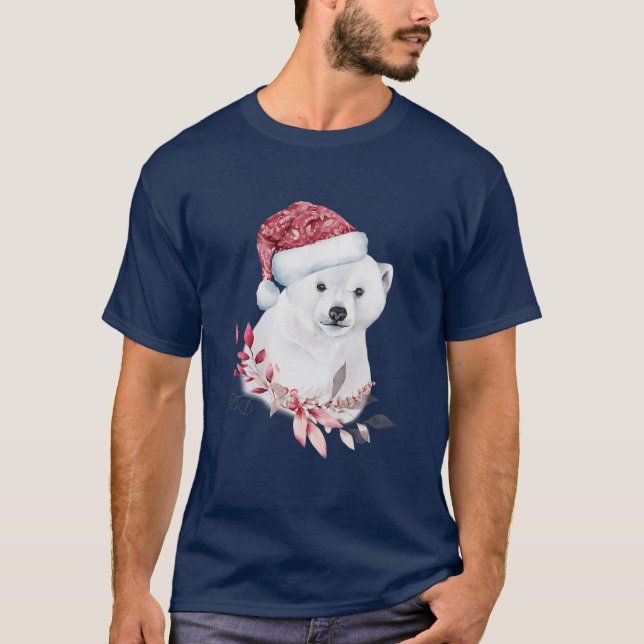 Niedliche Weihnachtsbärenkuppe T-Shirt (Vorderseite)