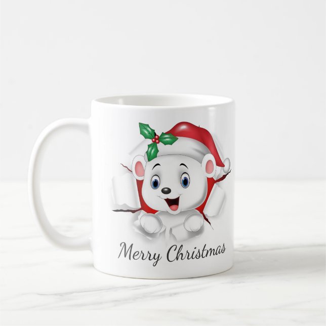 Niedliche WeihnachtsbärÜberraschung Kaffeetasse (Links)