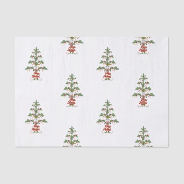 Niedliche Weihnachtsbaum-Fleece Navidad Seidenpapier (Vorderseite)
