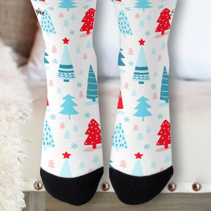 Niedliche Weihnachtsbäume Personalisierte Namensso Socken