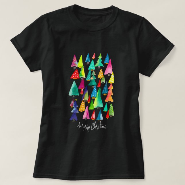 Niedliche Weihnachtsbäume T-Shirt (Design vorne)