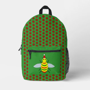 Niedliche Weihnachtsbäume und Poinsettia-Blume Bedruckter Rucksack
