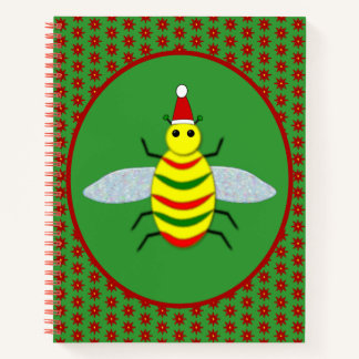 Niedliche Weihnachtsbäume und Poinsettia-Blume Notizbuch