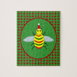Niedliche Weihnachtsbäume und Poinsettia-Blume Puzzle
