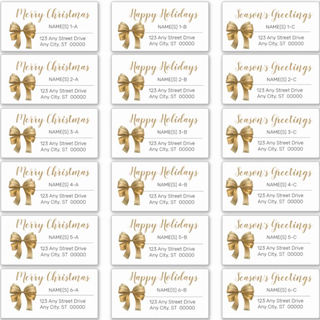 Niedliche Weihnachtsbäume Weihnachtsadressen Label (Vorderseite)