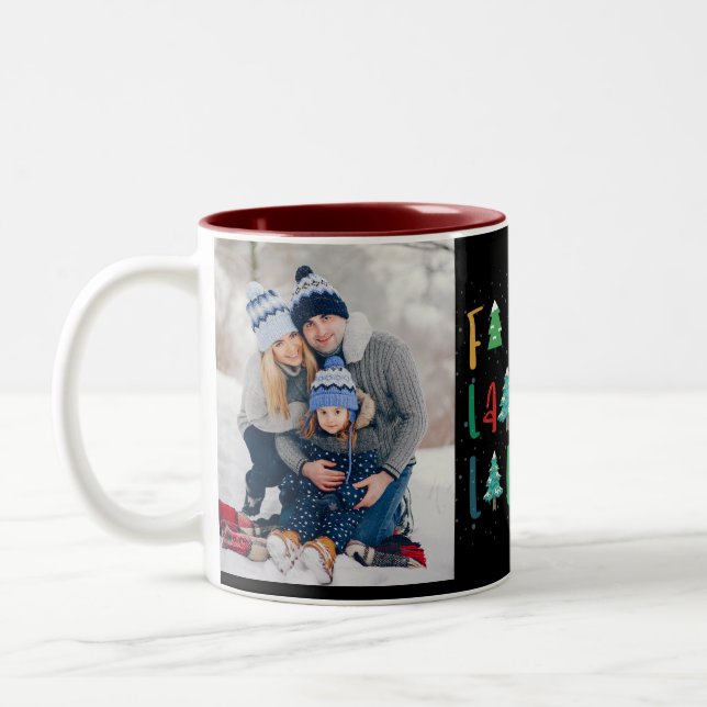 Niedliche Weihnachtsbaumen Geschenk Personalisiert Zweifarbige Tasse (Links)