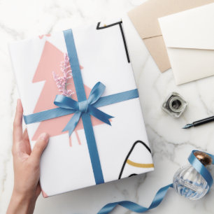 Niedliche Weihnachtsbaumen Spaß Pink Gold Girly Geschenkpapier