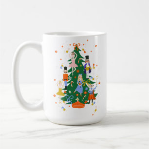 Niedliche WeihnachtsbaumIllustration mit Kranz Kaffeetasse
