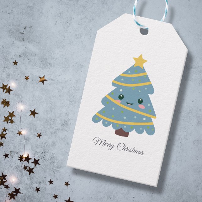 Niedliche Weihnachtsbaummarke Geschenkanhänger (Cute Christmas Tree Gift Tag)
