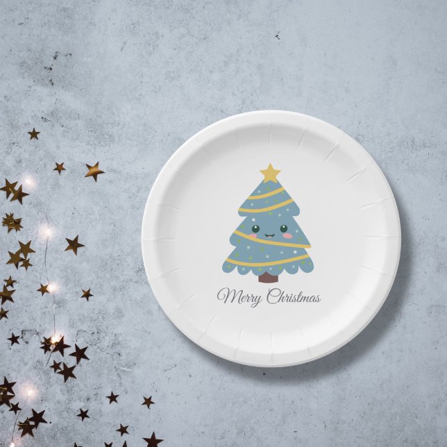 Niedliche Weihnachtsbaumplatte Pappteller (Cute Christmas Tree Paper Plate)