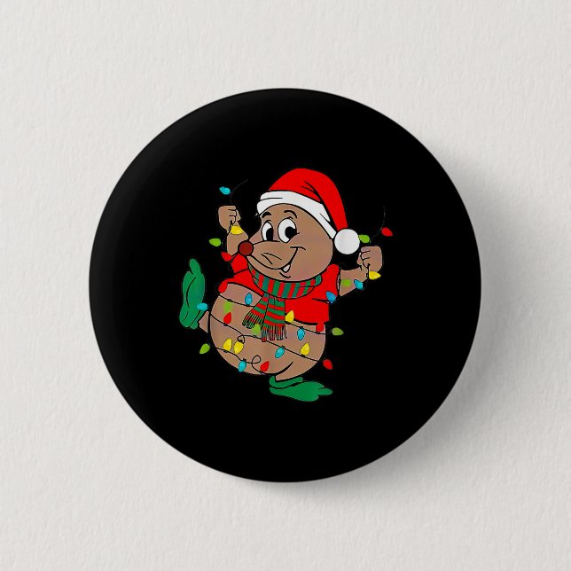 Niedliche Weihnachtsbeleuchtung Button (Vorderseite)