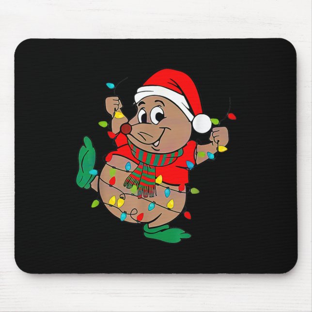Niedliche Weihnachtsbeleuchtung Mousepad (Vorne)