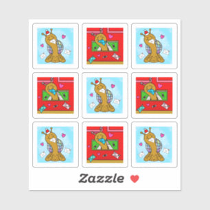 Niedliche Weihnachtsbrille Tiny Art Serie Aufkleber