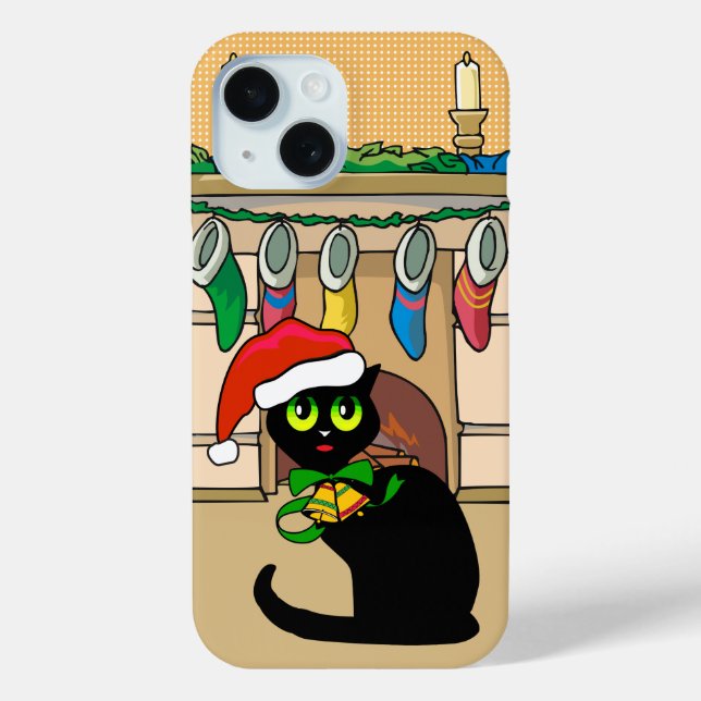 Niedliche WeihnachtsCartoon-Katze Case-Mate iPhone Hülle (Rückseite)