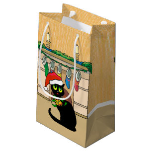 Niedliche WeihnachtsCartoon-Katze Kleine Geschenktüte