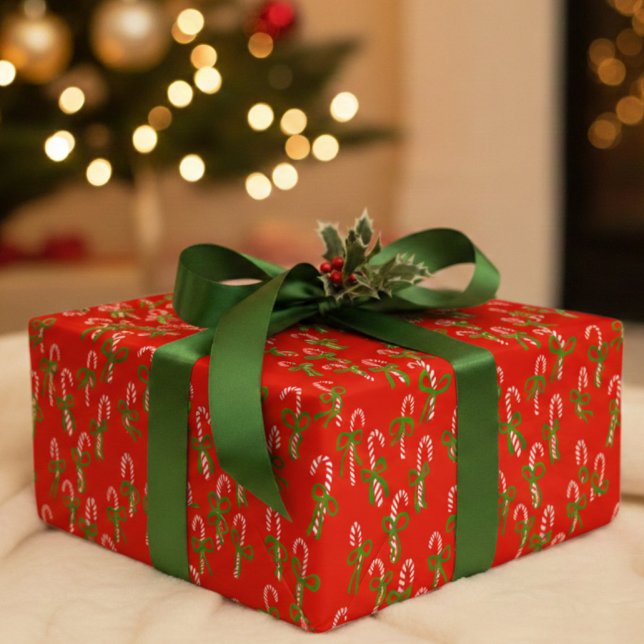 Niedliche Weihnachtscreme Canes Weihnachten Weihna Geschenkpapier Set (Cute Christmas Candy Canes Xmas Holiday Variety Wrapping Paper Sheets
)
