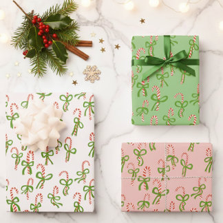Niedliche Weihnachtscreme Canes Weihnachten Weihna Geschenkpapier Set
