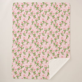 Niedliche Weihnachtscreme Canes Xmas Holiday Minty Sherpadecke