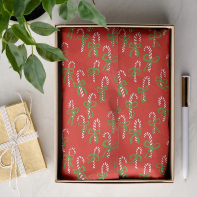 Niedliche Weihnachtscreme Canes Xmas Weihnachtsges Seidenpapier (Cute Christmas Candy Canes Xmas Holiday Gift Tissue Paper
)