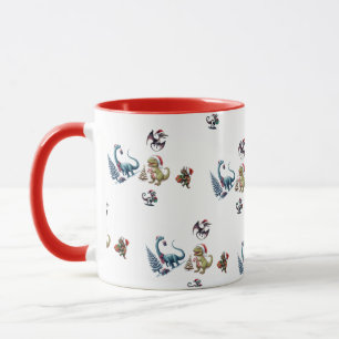 Niedliche Weihnachtsdinosaurier Tasse