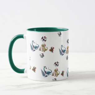 Niedliche Weihnachtsdinosaurier Tasse