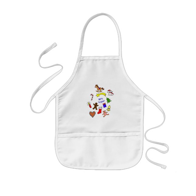 Niedliche Weihnachtsdoodles Kinderschürze (Vorne)