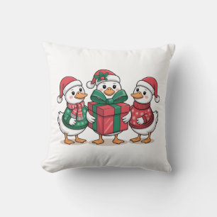 Niedliche Weihnachtsducks Cartoon Art-68105 Kissen