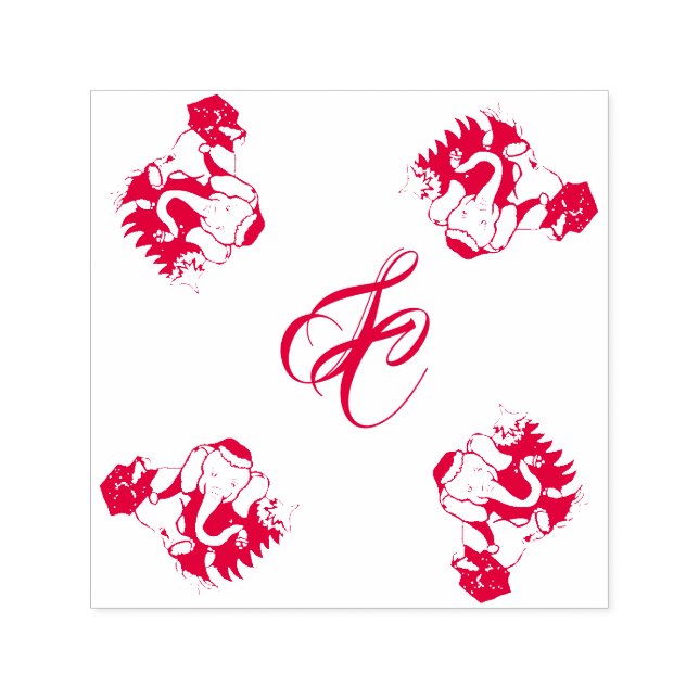 Niedliche Weihnachtselementare mit Monogramm Weihn Permastempel (Design)