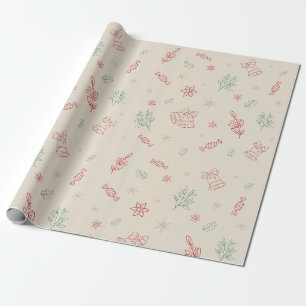 Niedliche Weihnachtselemente Geschenkpapier