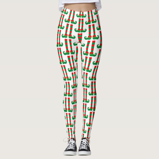 Niedliche Weihnachtself-Feiertage Leggings (Vorderseite)