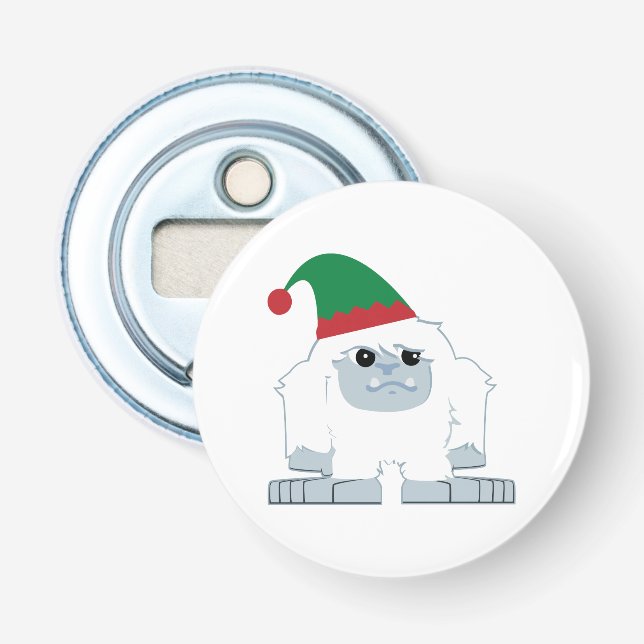Niedliche Weihnachtself Yeti Flaschenöffner (Vorderseite)