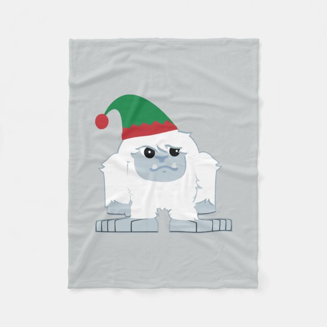 Niedliche Weihnachtself Yeti Fleecedecke (Vorderseite)