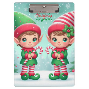 Niedliche Weihnachtselfen Klemmbrett