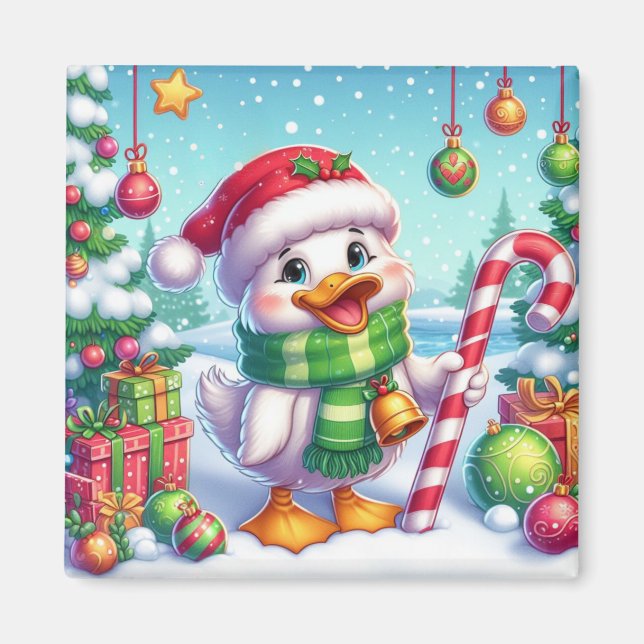 Niedliche Weihnachtsente Magnet (Vorne)