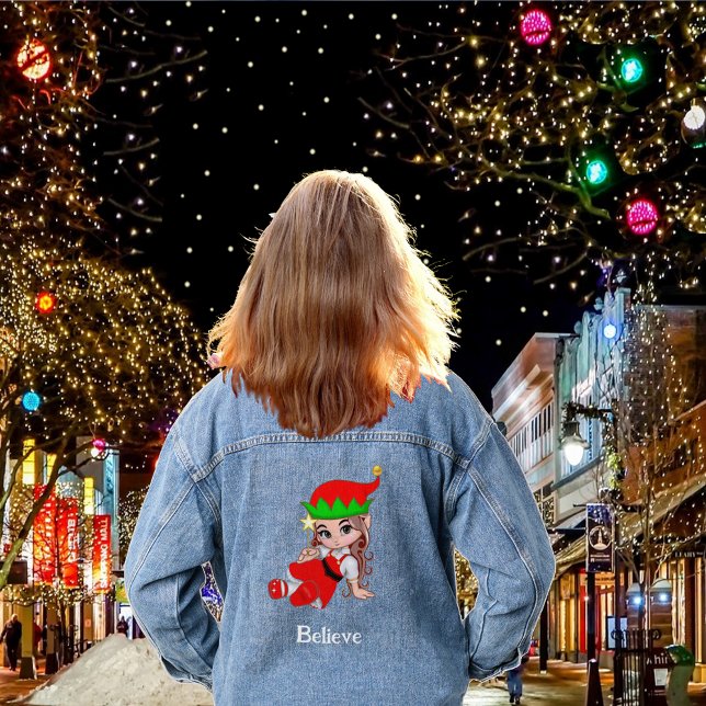 Niedliche Weihnachtsfairy Elf Jeansjacke (Von Creator hochgeladen)
