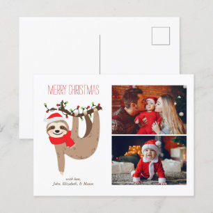 Niedliche Weihnachtsfeier 2 FotoCollage Feiertagspostkarte