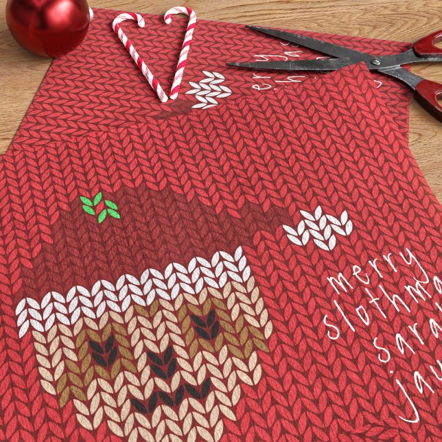 Niedliche Weihnachtsfeier Custom Merry Slothmas Ur Seidenpapier (A very Merry Slothmas to you and yours! Here's some fun and festive tissue paper just for you)