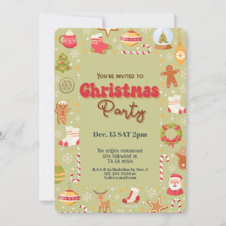 Niedliche Weihnachtsfeier Einladung