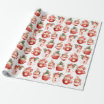 Niedliche Weihnachtsfeier Geschenkpapier<br><div class="desc">Weihnachtspapier zum Thema niedliche Gnome</div>