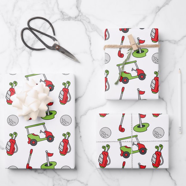 Niedliche Weihnachtsfeier Geschenkpapier Set (Vorderseite)