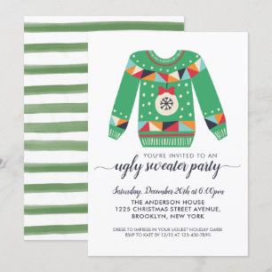 Niedliche Weihnachtsfeier im Ugly Sweater Einladung