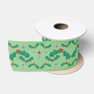 Niedliche Weihnachtsfeier in Rot & Grün Satinband
