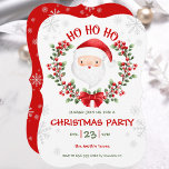 Niedliche Weihnachtsfeier Party Einladung<br><div class="desc">Weihnachts-Party Einladung vollständig bearbeitbare Vorlage mit einem niedlichen Weihnachtsmann. Man kann es leicht personalisieren.</div>