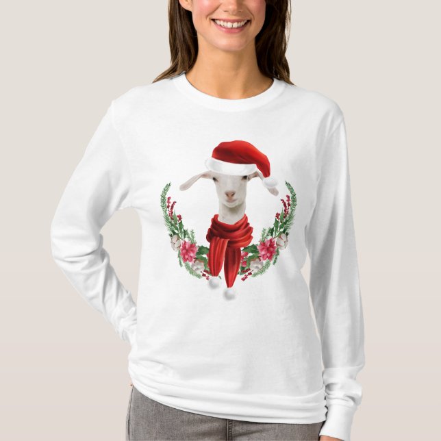 Niedliche Weihnachtsfeier Saanen Ziege Kind 2 mit  T-Shirt (Vorderseite)