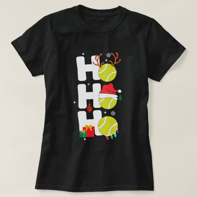 Niedliche Weihnachtsfeier Santa Tennis Lover T-Shirt (Design vorne)