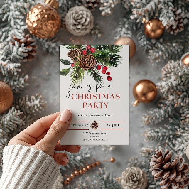 Niedliche Weihnachtsfeier Weihnachtsfest Weihnacht Einladung (Von Creator hochgeladen)