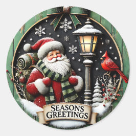 Niedliche Weihnachtsfeierlichkeiten Runder Aufkleber